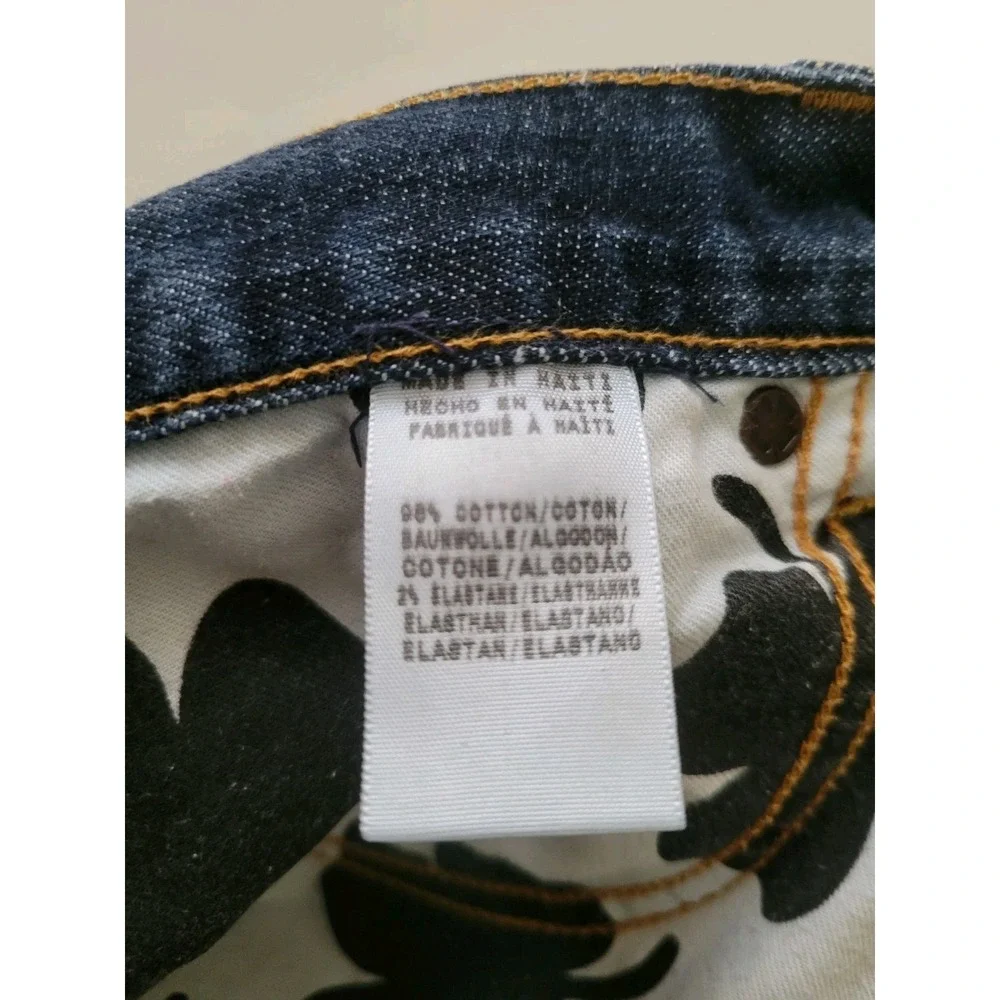 Lucky Brand‎ Mens Blue Solid Button Fly 221 Original Straight Jeans 38x34